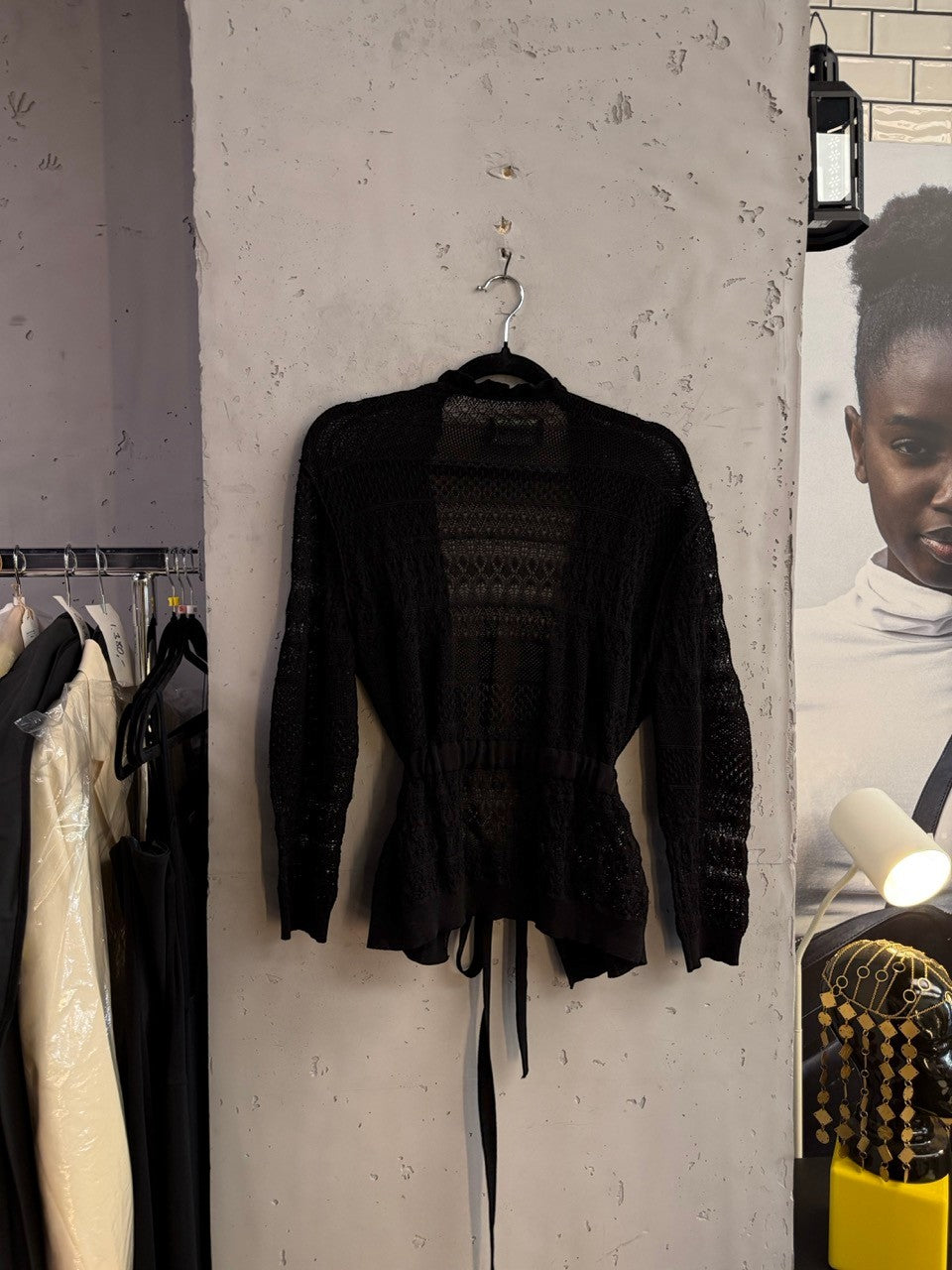 BERLIN VINTAGE CORNER Zadig & Voltaire lace cardigan, close view of the open stitch
