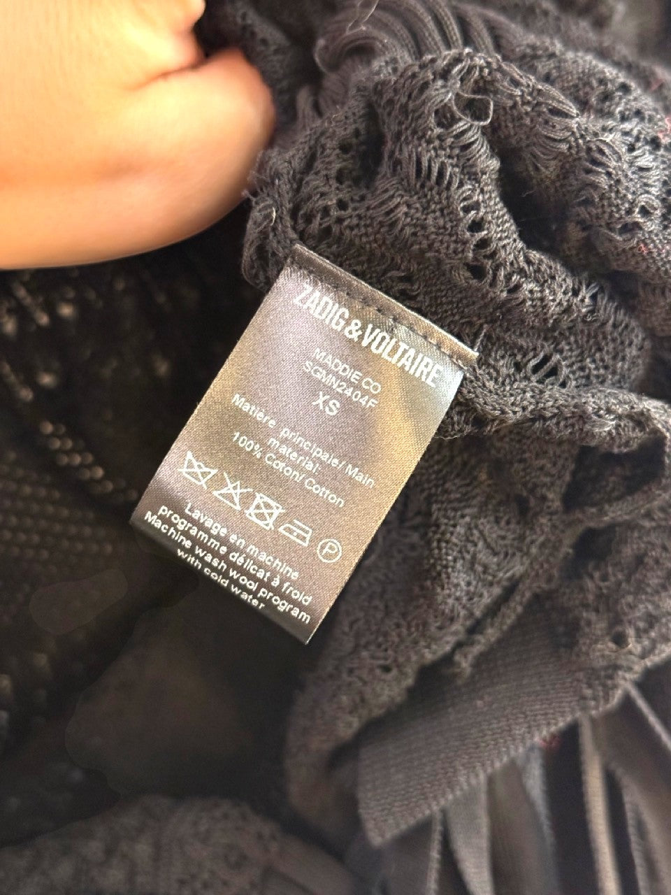 BERLIN VINTAGE CORNER Zadig & Voltaire interior label, size XS