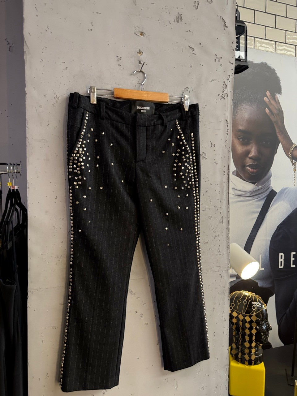 BERLIN VINTAGE CORNER Zadig & Voltaire cropped pinstripe trousers, full length
