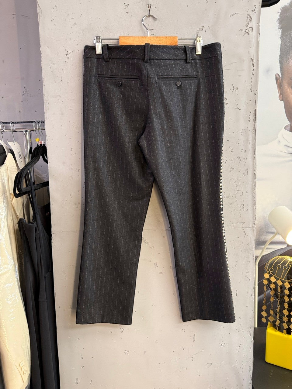 BERLIN VINTAGE CORNER Zadig & Voltaire pinstripe trousers, back view