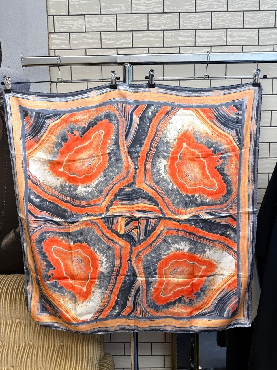 Escada Abstract Print Silk Fashion Scarf
